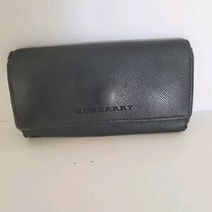 Burberry Key Ring Hooks Holder Case Wallet Logo Black Leather Designer Nova Fair
